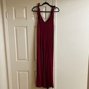Chic Burgundy Sleeveless Jumpsuit